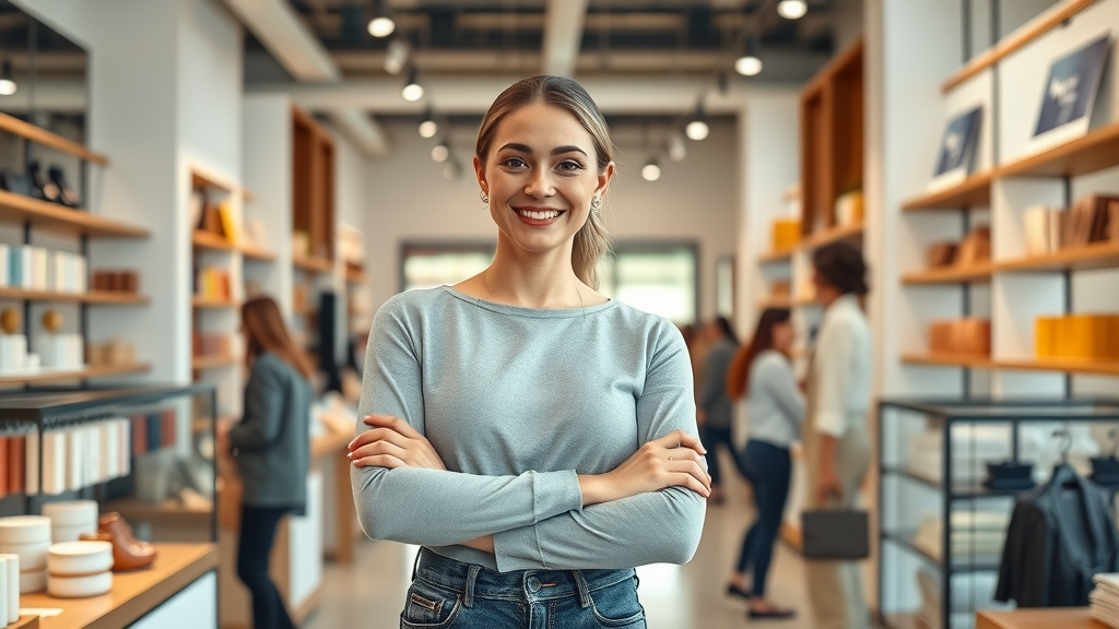 smiling female entrepreneur boutique small business women entrepreneurs marketing