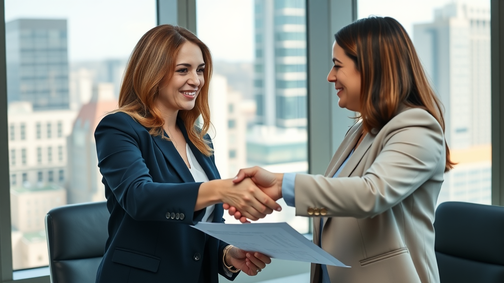 professional woman business owner and financial advisor shaking hands, financial planning for women business owners