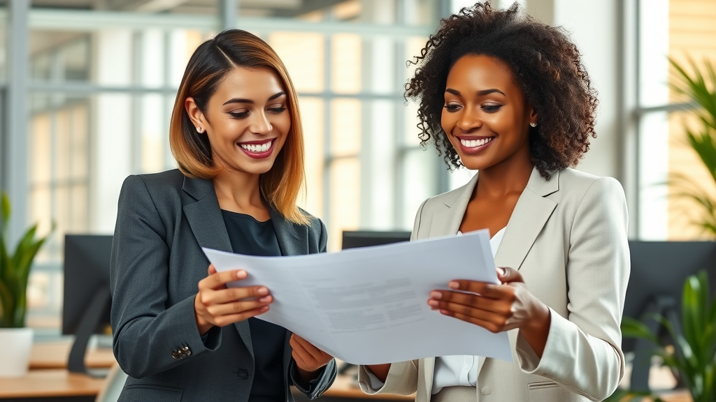confident diverse women business owners reviewing financial documents together, money management tips for women business owners