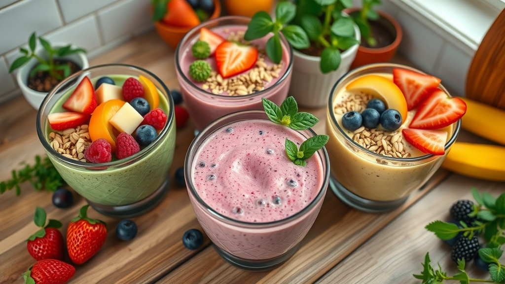 colorful smoothie bowls for self-care routines for women and mental health