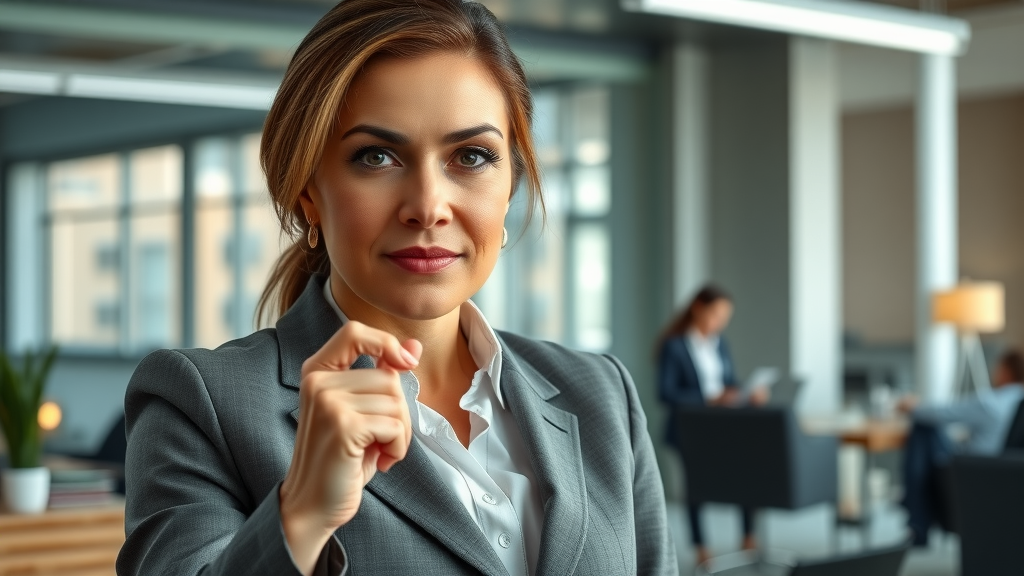Assertive modern woman setting healthy boundaries