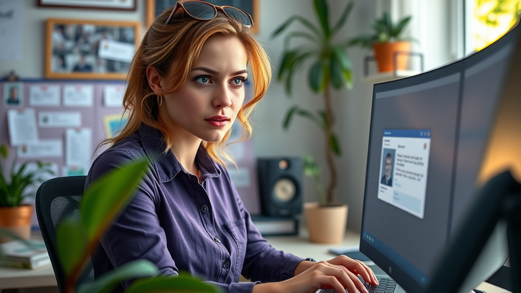 focused female digital marketer email campaign digital marketing women entrepreneurs marketing