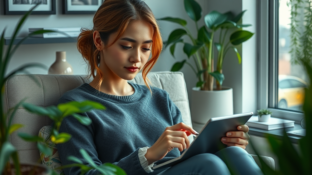 how women can create a beautiful home life with modern cozy reading nook, smart home decor, and plants