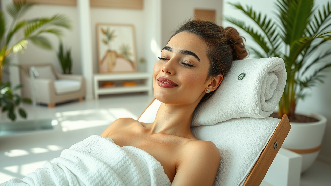 Healthy couple enjoying spa treatments representing the wellness connection.