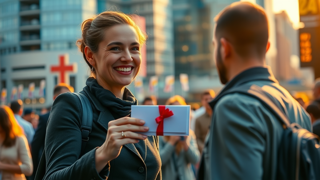 empowered person demonstrating abundance money mindset by giving and collaborating