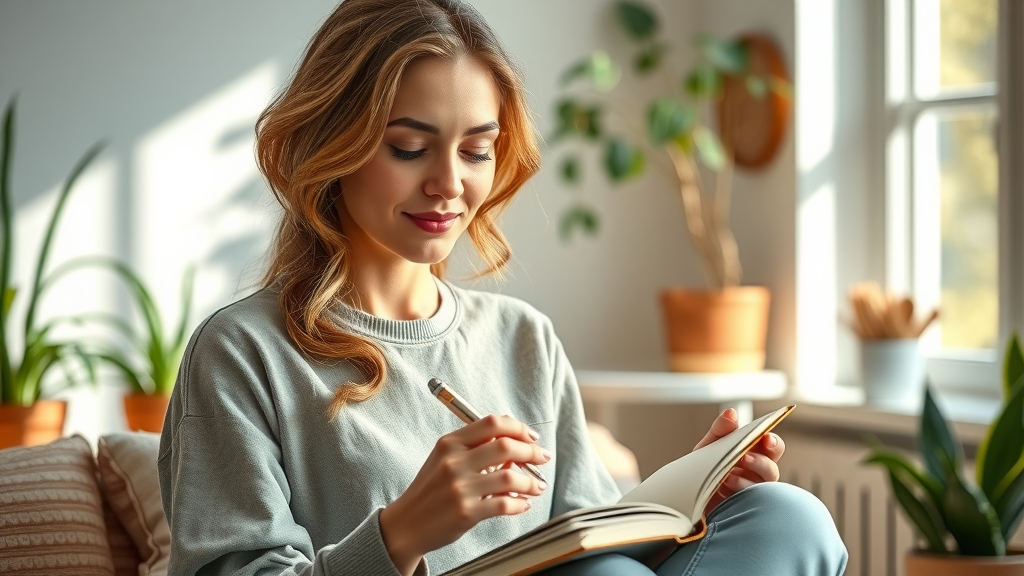 Creative female entrepreneur journaling and embracing feminine energy in future women entrepreneurship feminine energy