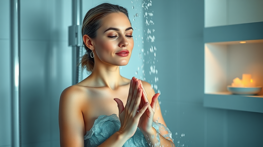 Spiritual entrepreneurship energy clearing illustrated by meditation and protective light visualization in shower