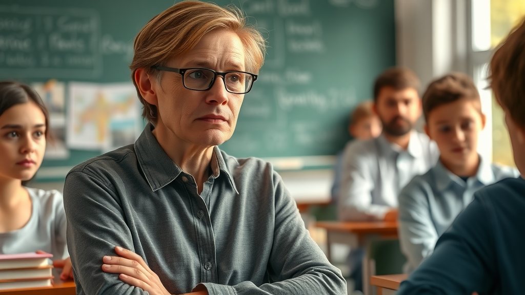 Concerned teacher observing students illustrating teen mental health expert insights in educational settings