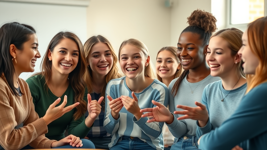 Supportive circle of teenage girls practicing peer encouragement aligning with teen mental health expert insights