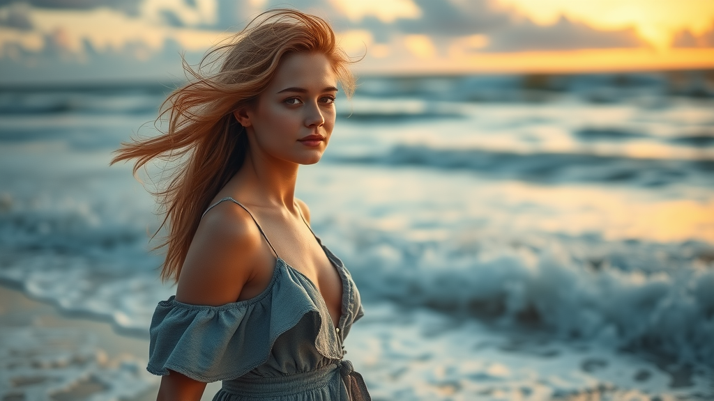 Contemplative woman embracing life