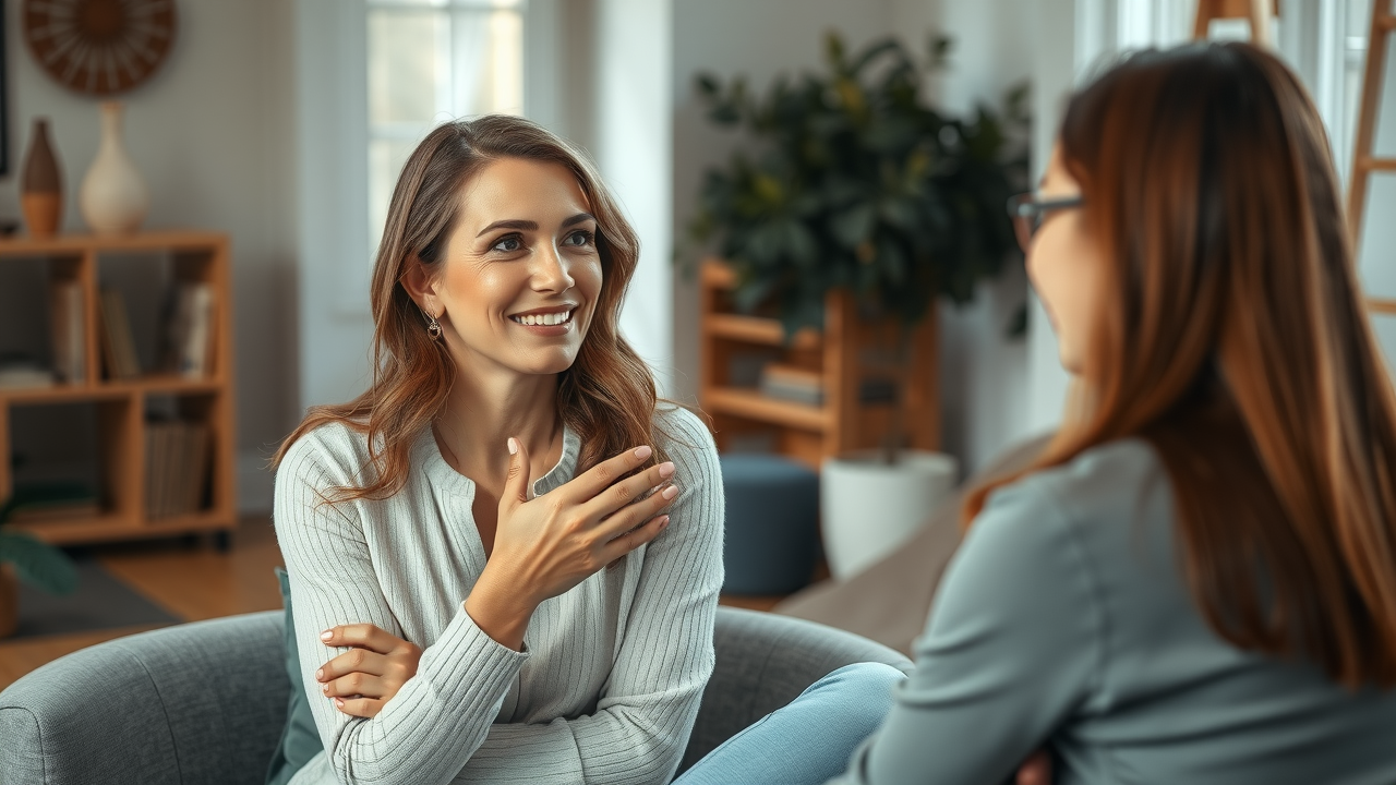 Confident coach dispelling misconceptions about self-trust and surrender