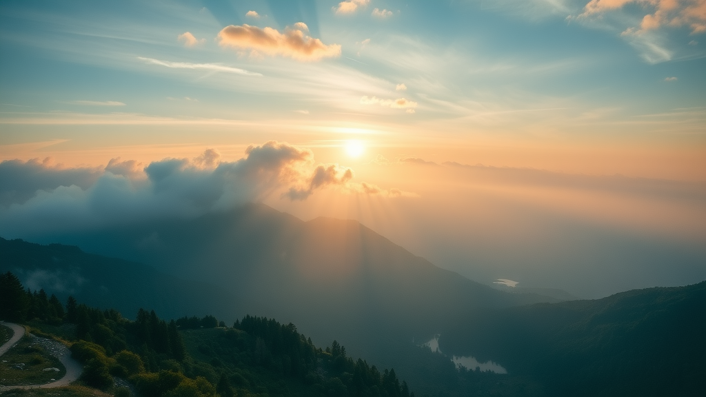 Tranquil mountain landscape illustrating the spiritual essence of self-trust and surrender