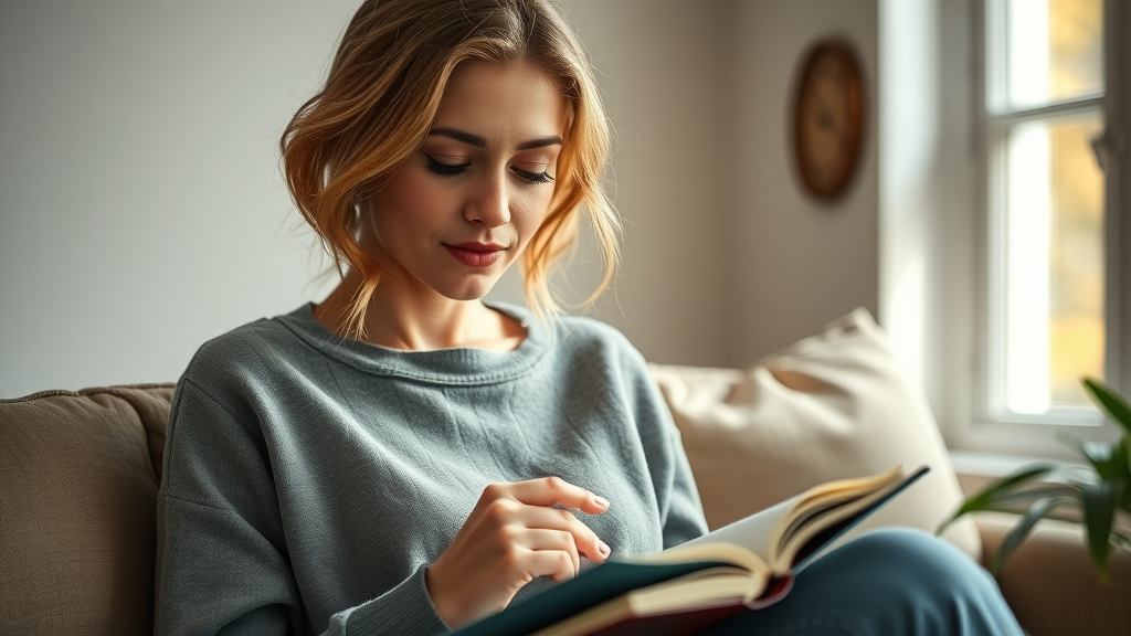 Confident woman journaling as part of morning routine with prayer and reflection, supporting healing from infidelity mindset