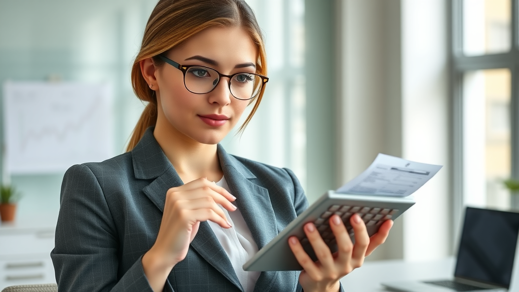 Thoughtful businesswoman analyzing spiritual coaching costs and planning coaching business