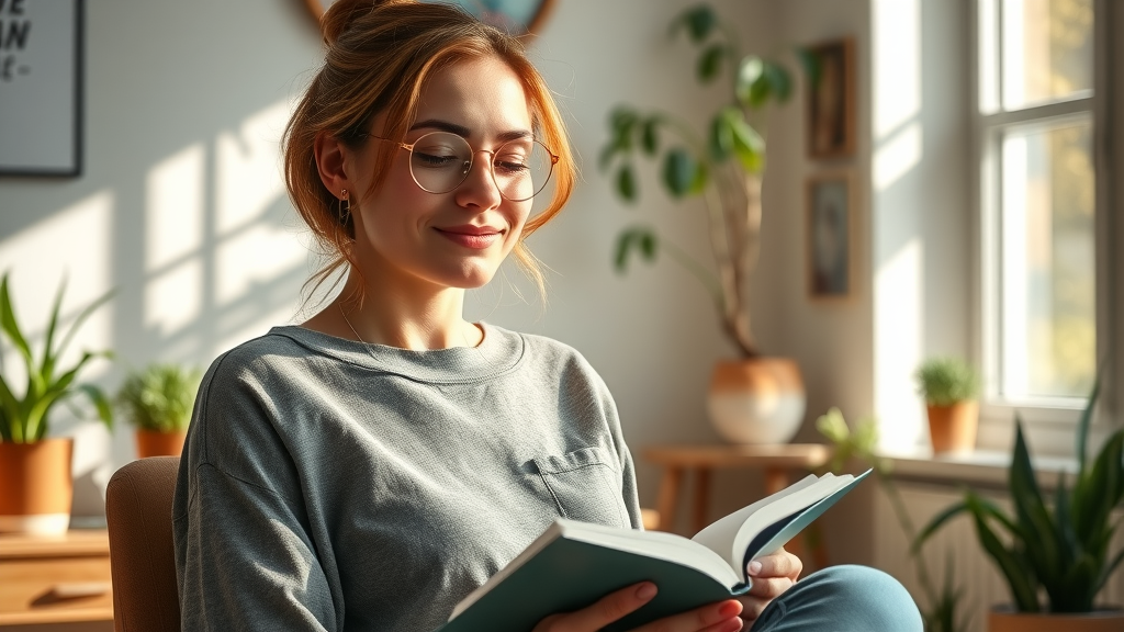 Motivated woman journaling gratitude and releasing negative thoughts to foster a positive money mindset
