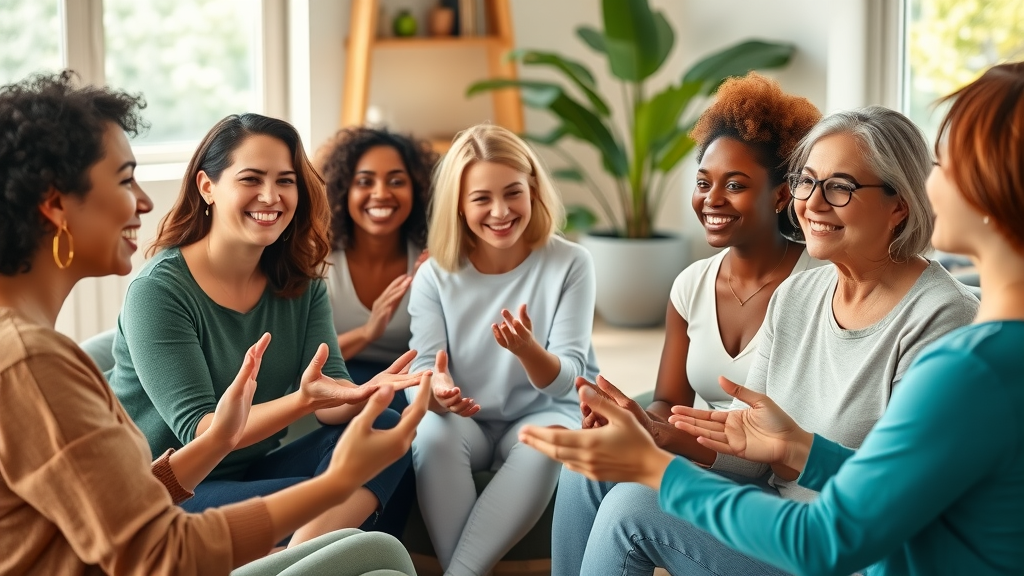 Women supporting each other in a wellness community, highlighting the importance of social self-care for women